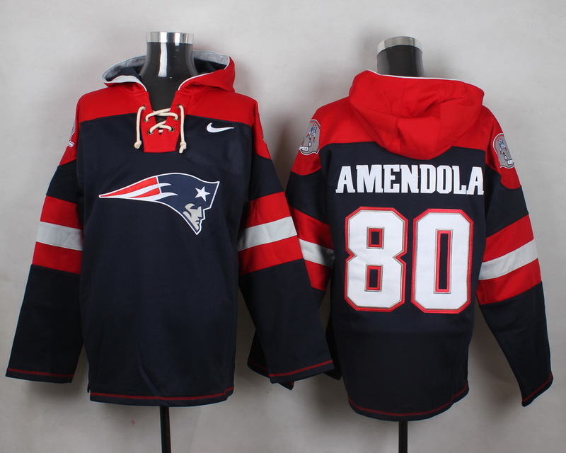 NFL New England Patriots #80 Amendola Blue Hoodie