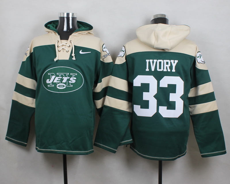 NFL New York Jets #33 Ivory Green Hoodie