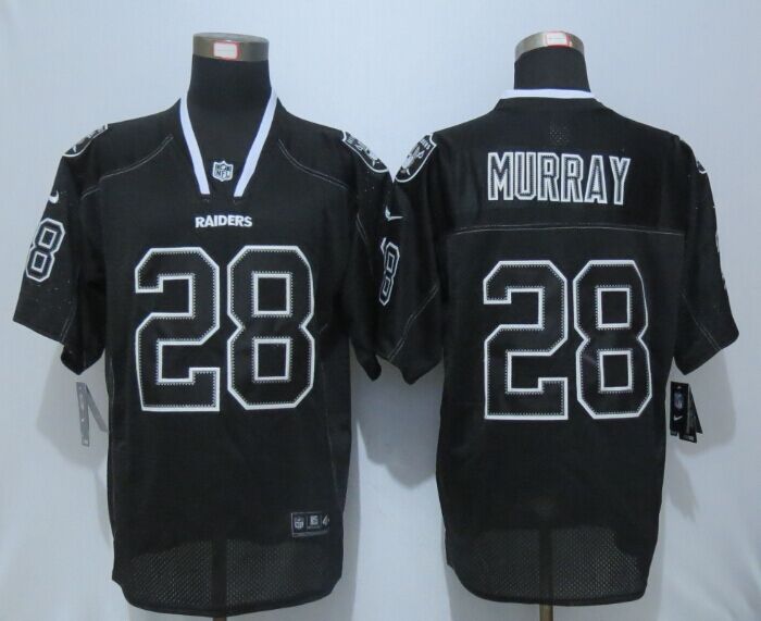 New Nike Oakland Raiders 28 Murray Lights Out Black Elite Jerseys