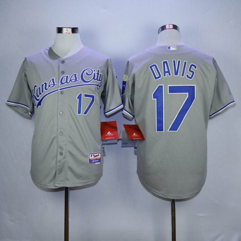 MLB Kansas City royals #17 Davis Grey World Series Jersey