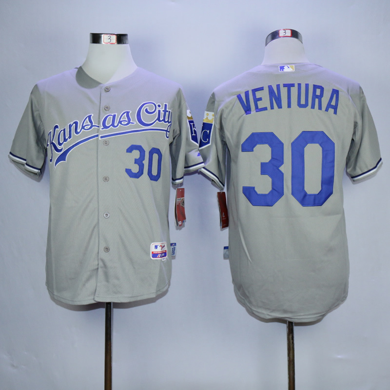 MLB Kansas City Royals #30 Ventura Grey Jersey