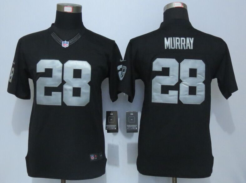 Youth Nike Oakland Raiders 28 Murray Black Authentic Elite Jersey 8-20