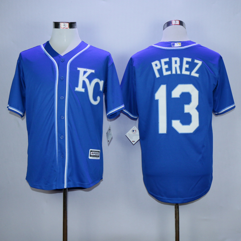 MLB Kansas City royals #13 Perez Blue New Jersey