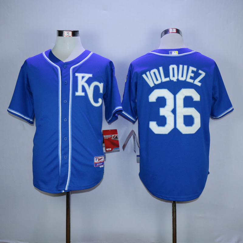 MLB Kansas City Royals #36 Volquez Blue Jersey