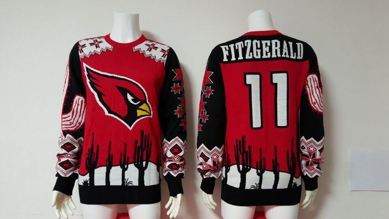 NFL Arizona Cardinals #11 Fitzgerald Red Sweater