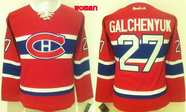 NHL Montreal Canadiens #27 Galchenyuk Red Women Jersey