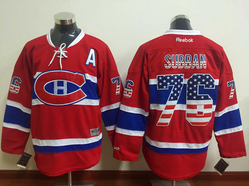 NHL Montreal Canadiens #76 Subban USA Flag Jersey