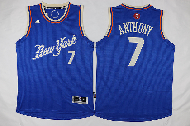 NBA New York Knicks #7 Anthony Blue 15-16 Christmas Jersey