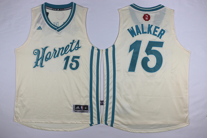 NBA New Orleans Hornets #15 Walker Cream 15-16 Christmas Jersey