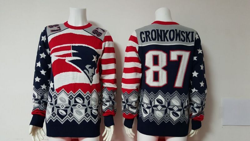 NFL New England Patriots #87 Gronkowski Sweater