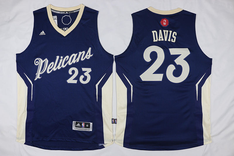 NBA New Orleans Hornets #23 Davis Blue 15-16 Christmas Jersey