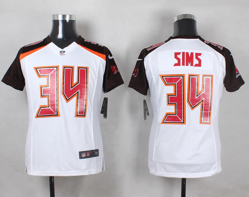 Youth Nike Tampa Bay Buccaneers #34 Sims White Limited Jersey