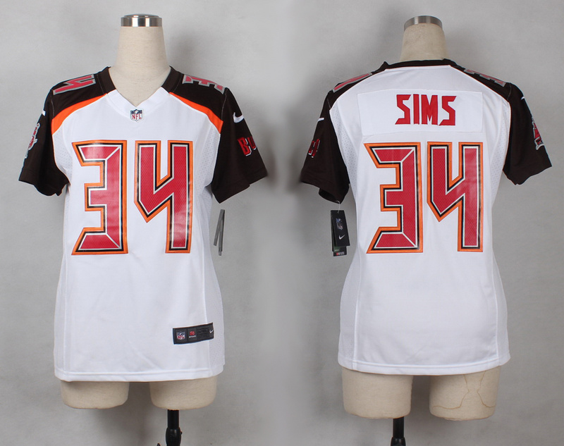 Women Nike Tampa Bay Buccaneers #34 Sims White Limited Jersey