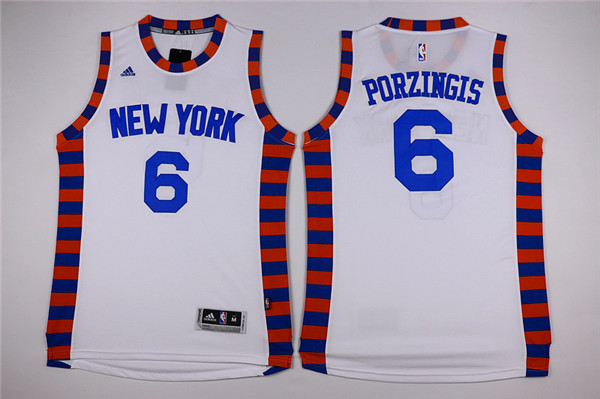 NBA New York knicks #6 Porzingis White New Jersey