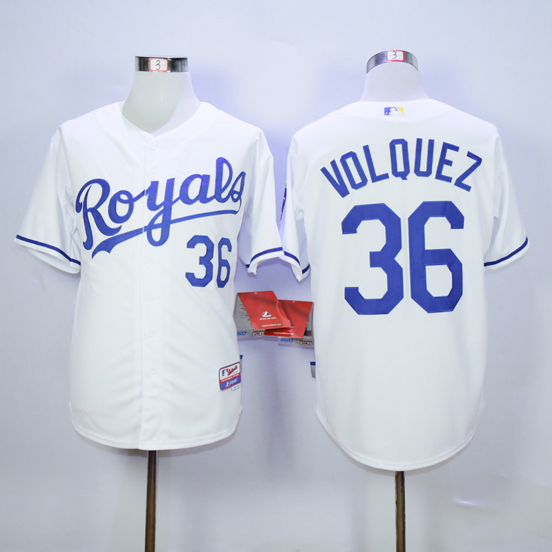 MLB Kansas City Royals #36 Volquez White Jersey
