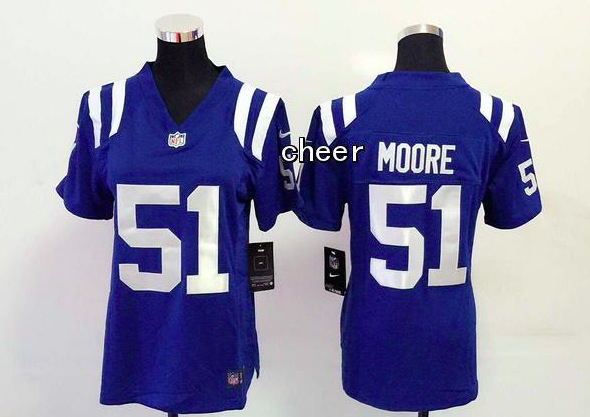 NFL Indianapolis Colts #51 Moore Blue Women Jersey