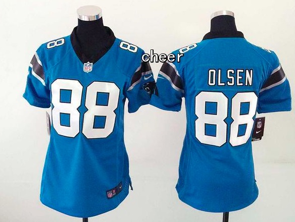 NFL Carolina Panthers #88 Olsen Blue Women Jersey
