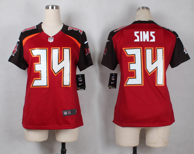 Women Nike Tampa Bay Buccaneers #34 Sims Red Limited Jersey