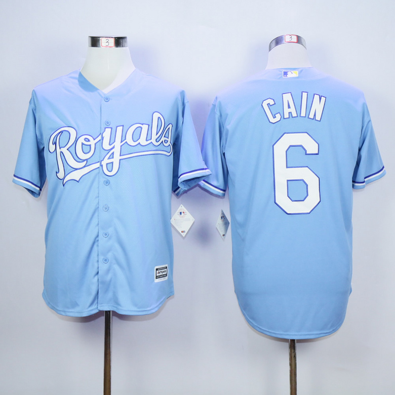 MLB Kansas City Royals #6 Cain L.Blue New Jersey