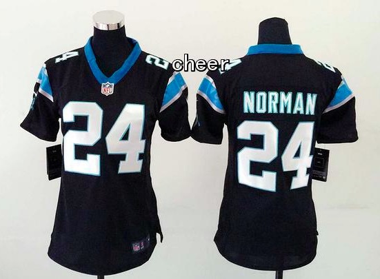 NFL Carolina Panthers #24 Norman Black Women Jersey