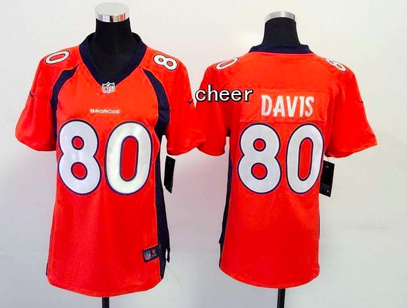 NFL Denver Broncos #80 Davis Orange Women Jersey