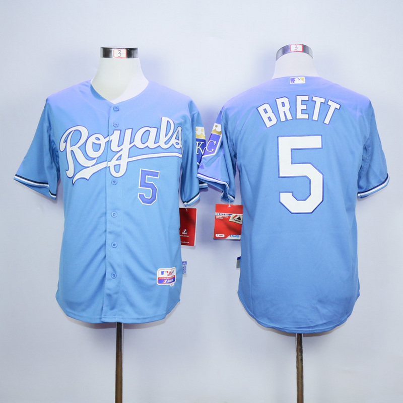 MLB Kansas City Royals #5 Brett L.Blue Jersey