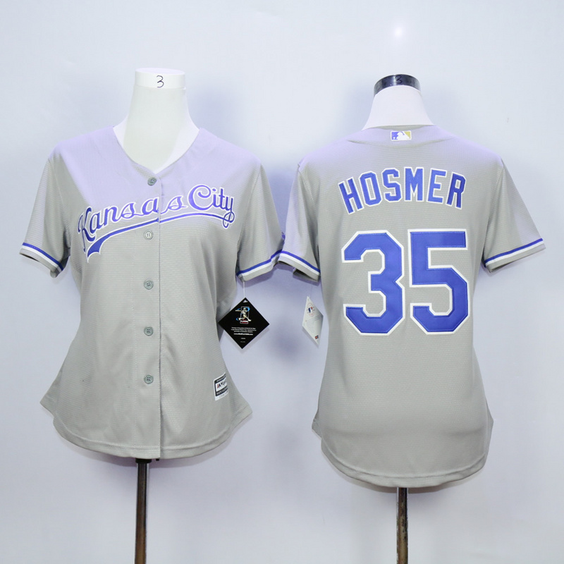 MLB Kansas City Royals #35 Hosmer Grey Women Jersey