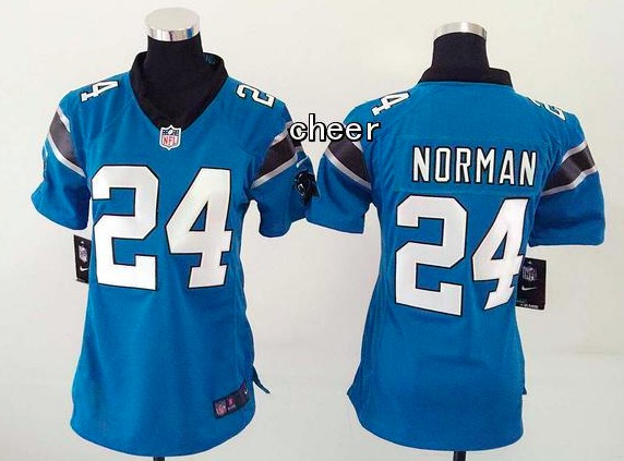 NFL Carolina Panthers #24 Norman Blue Women Jersey