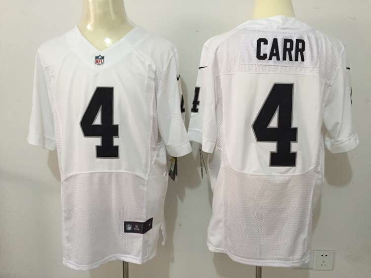 Nike Oakland Raiders #4 Carr White Elite Jersey