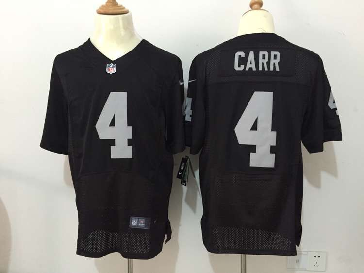 Nike Oakland Raiders #4 Carr Black Elite Jersey