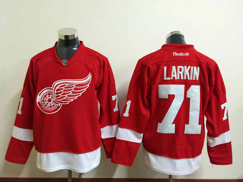 NHL Detroit Red Wings #71 Larkin Red Jersey