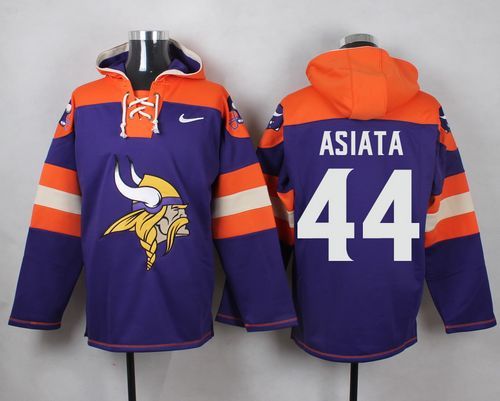 NFL Minnesota Vikings #44 Asiata Purple Hoodie