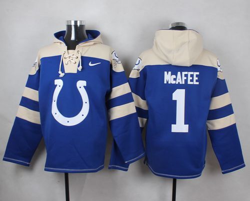 NFL Indianapolis Colts #1 McAFEE Blue Hoodie
