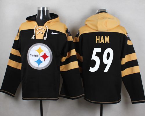 NFL Pittsburge Steelers #59 Ham Black Hoodie
