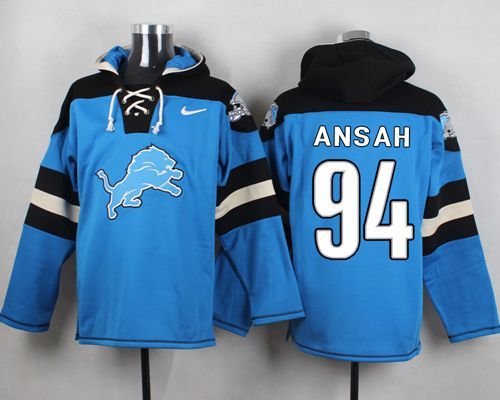 NFL Detroit Lions #94 Ansah Blue Hoodie