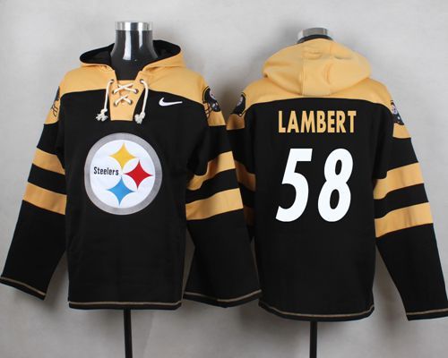 NFL Pittsburge Steelers #58 Lambert Black Hoodie