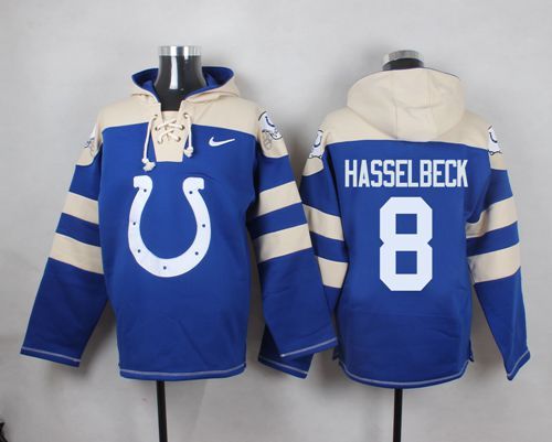NFL Indianapolis Colts #8 Hasselbeck Blue Hoodie