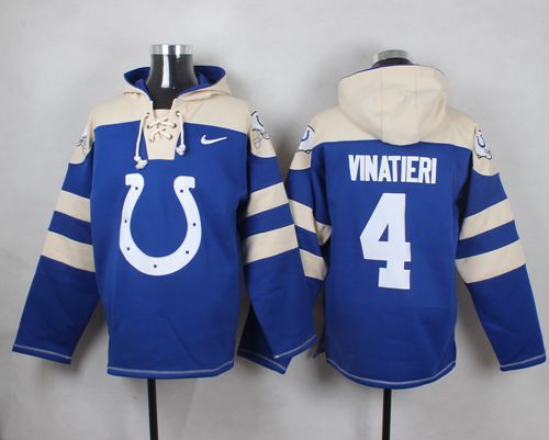 NFL Indianapolis Colts #4 Vinatieri Blue Hoodie