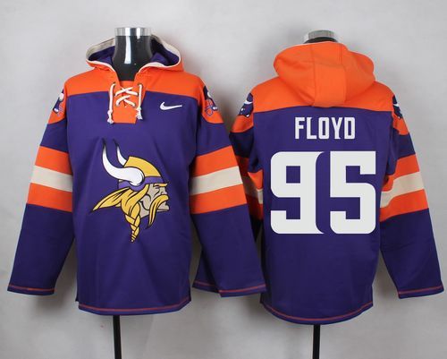 NFL Minnesota Vikings #95 Floyd Purple Hoodie