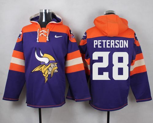 NFL Minnesota Vikings #28 Peterson Purple Hoodie