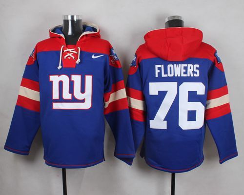 NFL New York Giants #76 Flowers Blue Hoodie