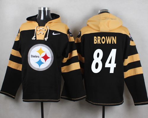 NFL Pittsburge Steelers #84 Brown Black Hoodie