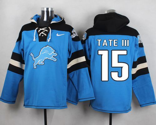 NFL Detroit Lions #15 Tate III Blue Hoodie