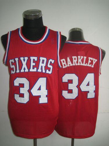 NBA Philadelphia 76ers #34 Barkley Red Black Jersey