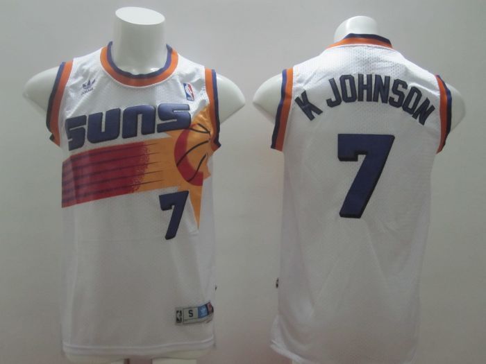 NBA Phoenix Suns #7 K Johnson White Jersey