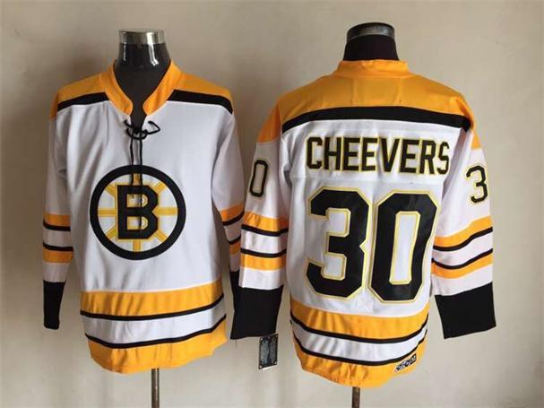 NHL Boston Bruins #30 Cheevers White New Jersey
