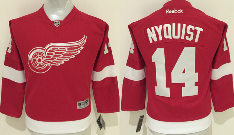 NHL Detroit Red Wings #14 Nyquist Red Youth Jersey