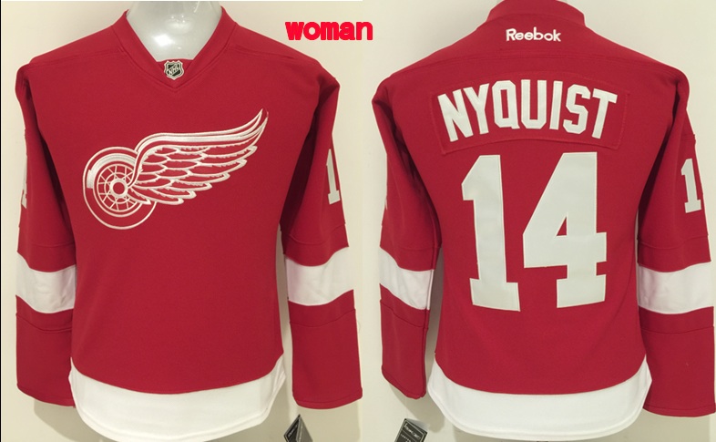 NHL Detroit Red Wings #14 Nyquist Red Women Jersey