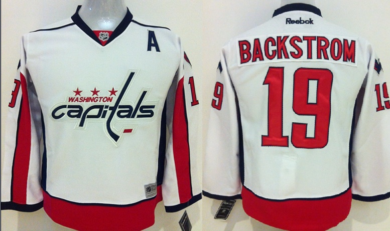 NHL Washington Capitals #19 Backstrom White Youth Jersey