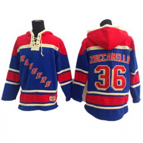 NHL New York Rangers #36 MatsZuccarello Blue Hoodie